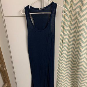 Double Zero Navy Blue Scoop Neck Maxi Dress